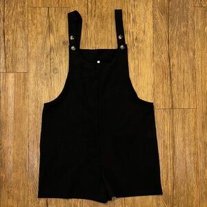 Black Buttoned Overalls